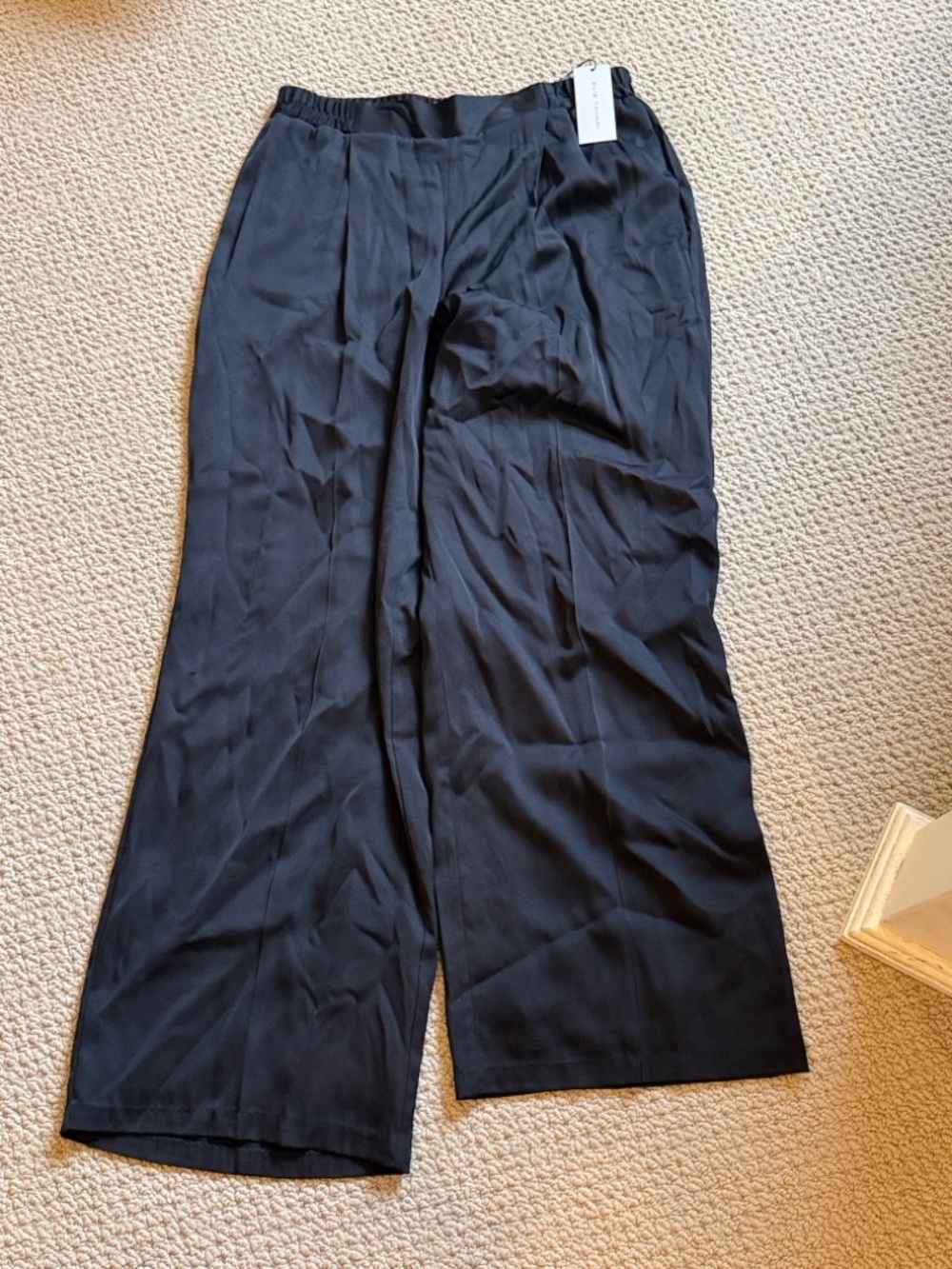 Eileen Fischer Black Wide-Leg Trousers size M